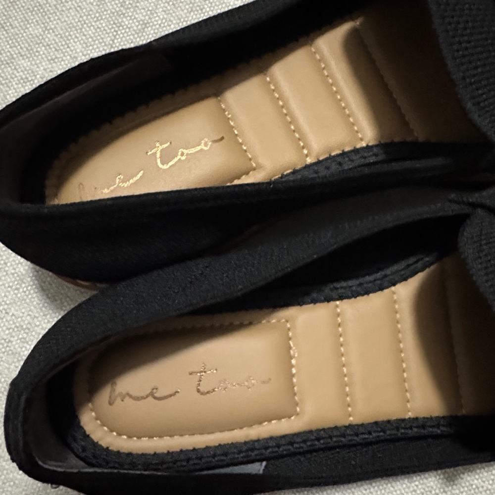 Like New-Me Too brand “Barrett” Mesh Loafers-Sz 8-Black-Elevated Cushioned Heel - Picture 12 of 16